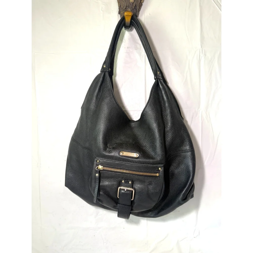 Michael Kors Fulton Black Leather Hobo Shoulder Bag